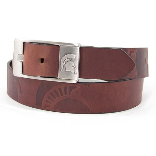 Michigan State Spartans NCAA Men's Embossed Leather Belt (Size 36)