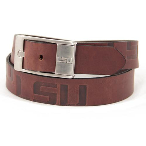 LSU Tigers NCAA Men's Embossed Leather Belt (Size 40)