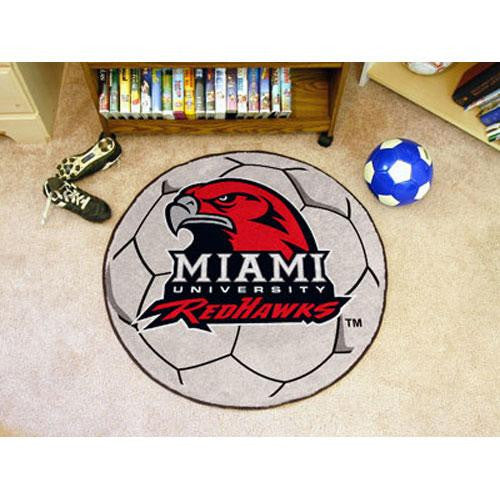 Miami Ohio Redhawks NCAA Soccer Ball Round Floor Mat (29)