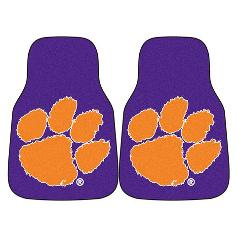 Clemson Tigers NCAA 2-Piece Printed Carpet Car Mats (18x27)