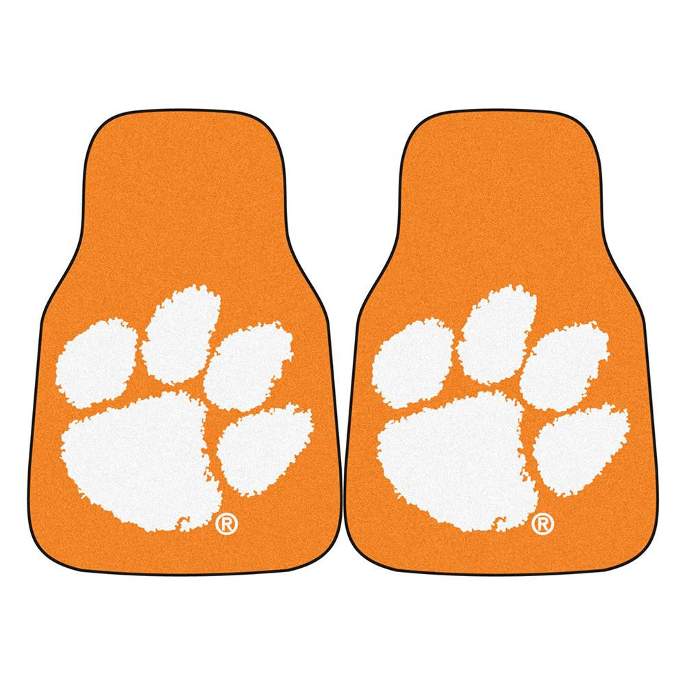 Clemson Tigers NCAA 2-Piece Printed Carpet Car Mats (18x27)