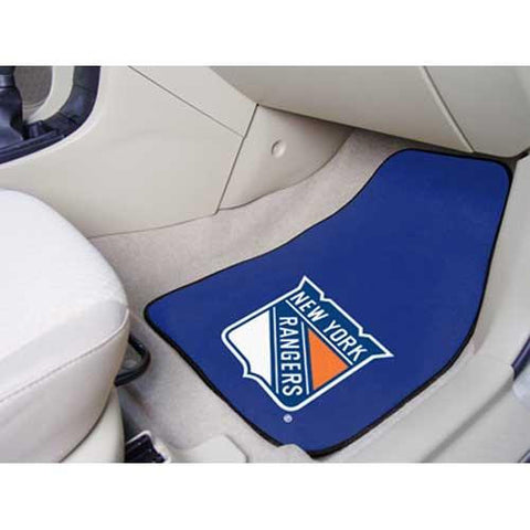 New York Rangers NHL 2-Piece Printed Carpet Car Mats (18x27)