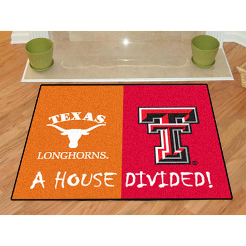 Texas Longhorns-Texas Tech Red Raiders NCAA House Divided NCAA All-Star Floor Mat (34x45)