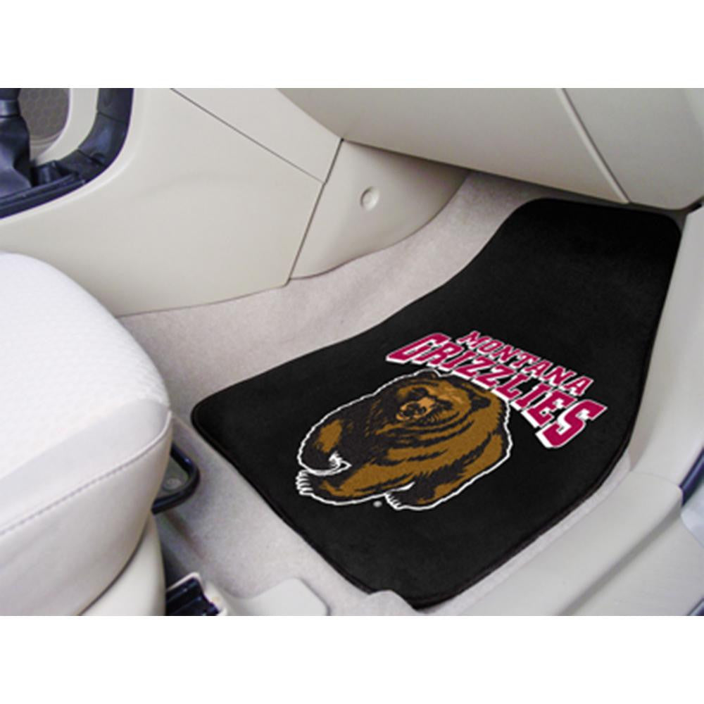 Montana Grizzlies NCAA 2-Piece Printed Carpet Car Mats (18x27)