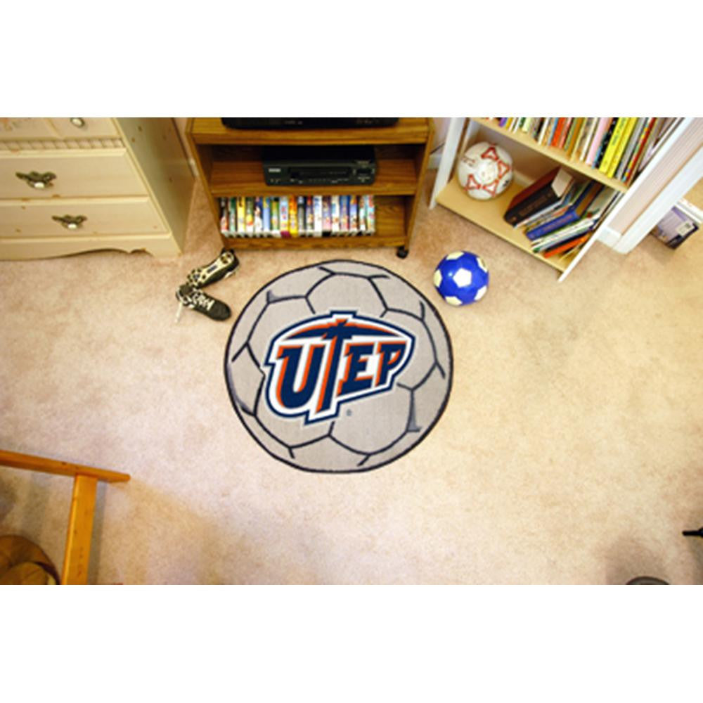 UTEP Miners NCAA Soccer Ball Round Floor Mat (29)