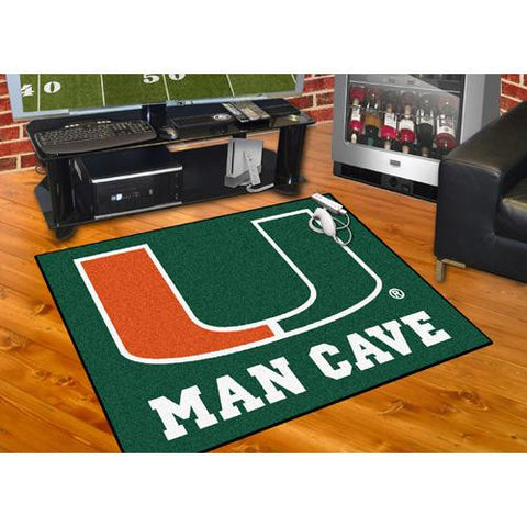 Miami Hurricanes NCAA Man Cave All-Star Floor Mat (34in x 45in)