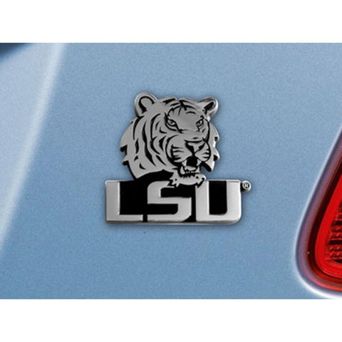 LSU Tigers NCAA Chrome Car Emblem (2.3in x 3.7in)