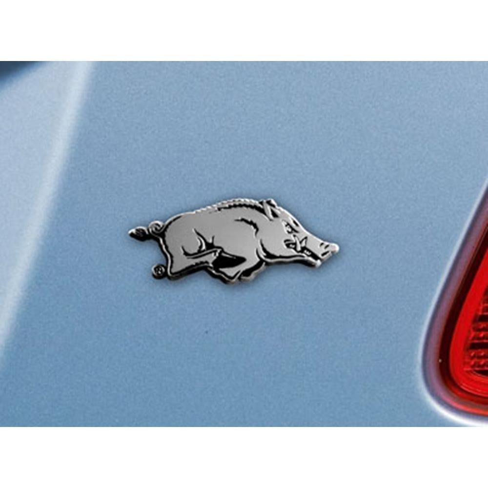 Arkansas Razorbacks NCAA Chrome Car Emblem (2.3in x 3.7in)