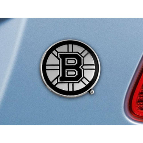 Boston Bruins NHL Chrome Car Emblem (2.3in x 3.7in)