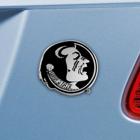 Florida State Seminoles NCAA Chrome Car Emblem (2.3in x 3.7in)