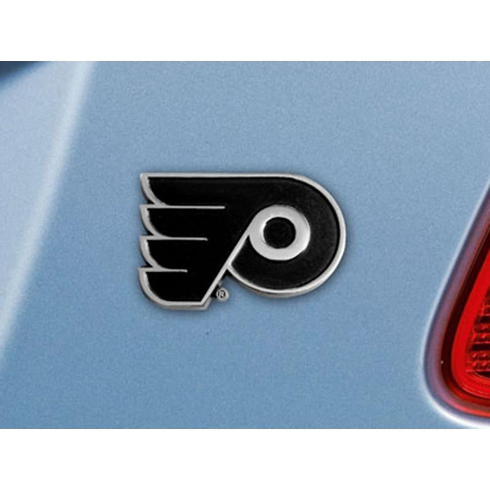 Philadelphia Flyers NHL Chrome Car Emblem (2.3in x 3.7in)