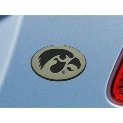 Iowa Hawkeyes NCAA Chrome Car Emblem (2.3in x 3.7in)