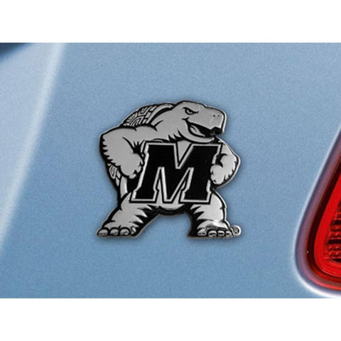 Maryland Terps NCAA Chrome Car Emblem (2.3in x 3.7in)