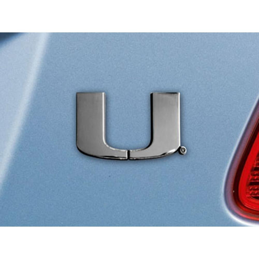 Miami Hurricanes NCAA Chrome Car Emblem (2.3in x 3.7in)