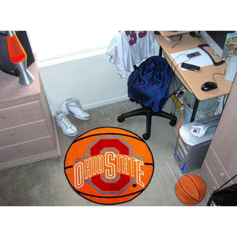 Ohio State Buckeyes NCAA Basketball Round Floor Mat (29)