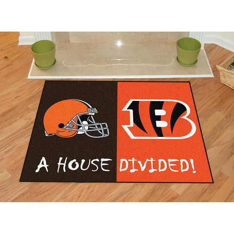 Cleveland Browns-Cincinnati Bengals NFL House Divided NFL All-Star Floor Mat (34x45)