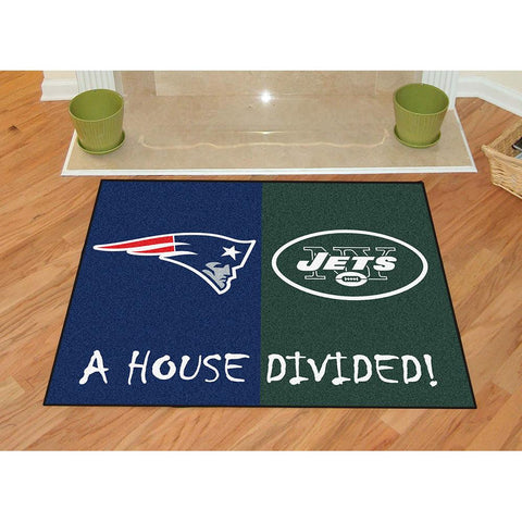 New England Patriots-New York Jets NFL House Divided NFL All-Star Floor Mat (34x45)