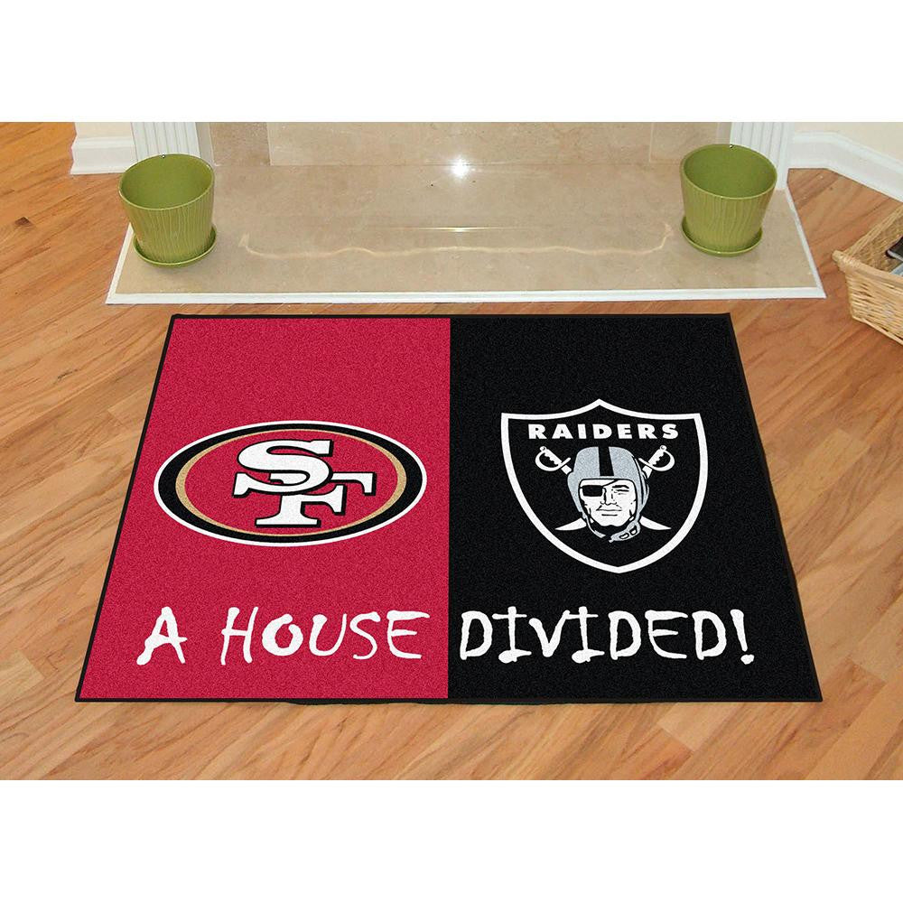 San Francisco 49ers-Oakland Raiders NFL House Divided NFL All-Star Floor Mat (34x45)