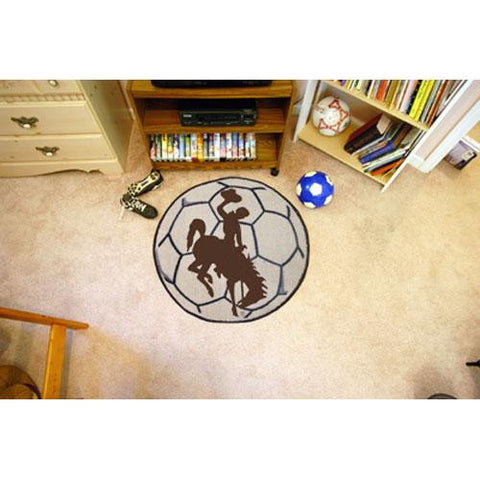 Wyoming Cowboys NCAA Soccer Ball Round Floor Mat (29)