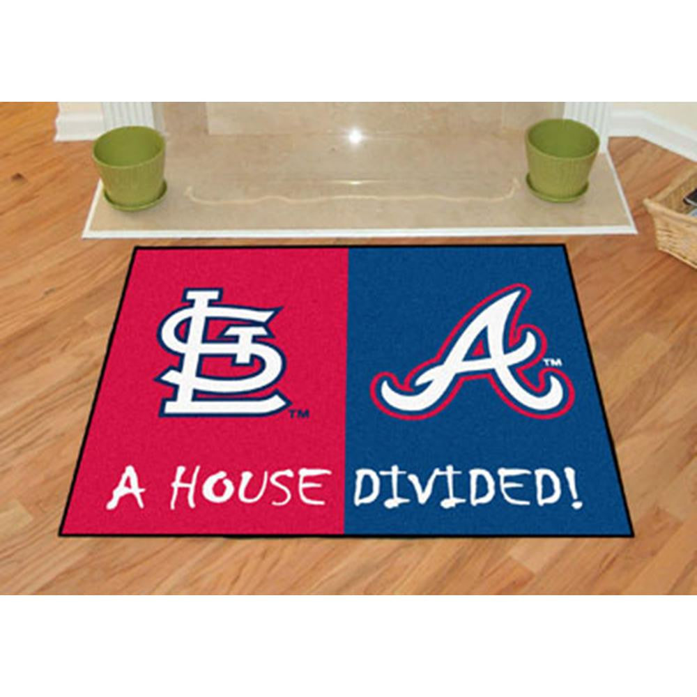 St. Louis Cardinals-Atlanta Braves MLB House Divided NFL All-Star Floor Mat (34x45)