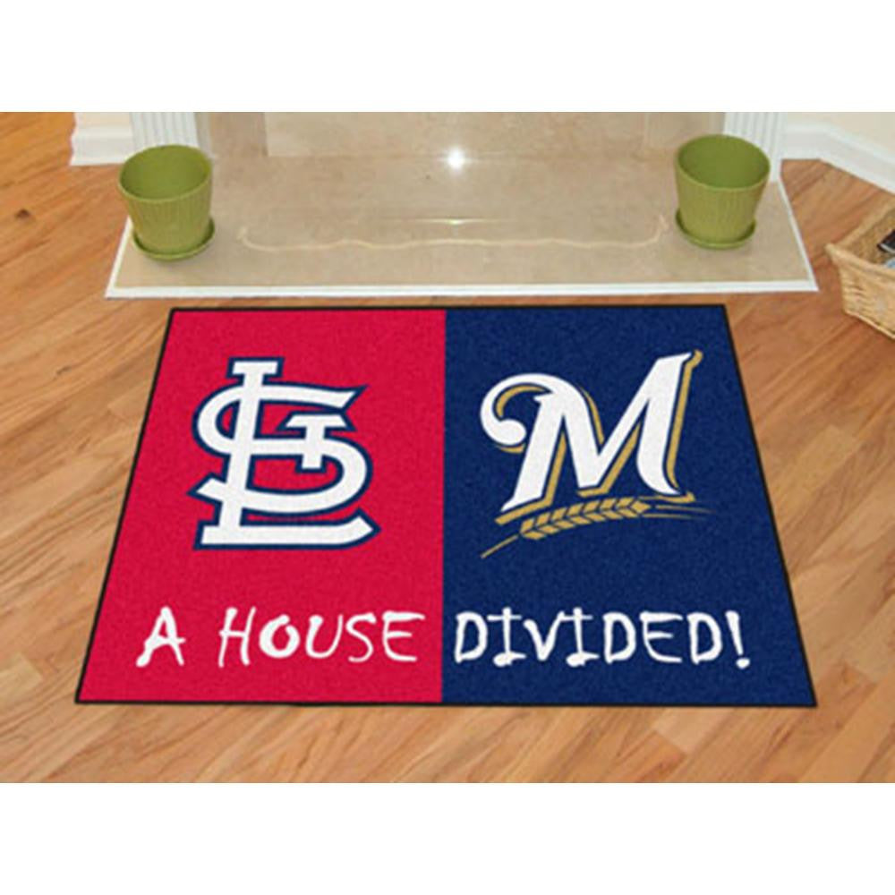 St. Louis Cardinals-Milwaukee Brewers MLB House Divided NFL All-Star Floor Mat (34x45)