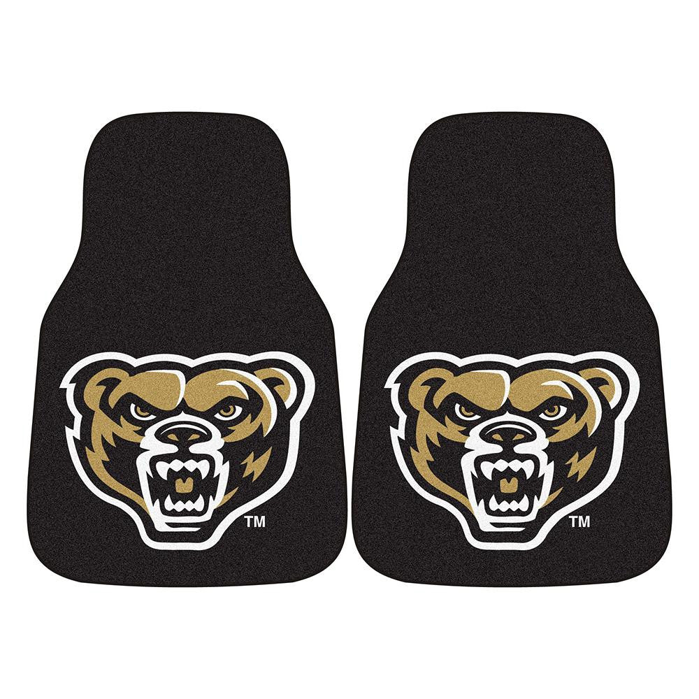 Oakland Golden Grizzles NCAA 2-Piece Printed Carpet Car Mats (18x27)