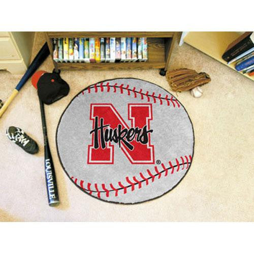 Nebraska Cornhuskers NCAA Baseball Round Floor Mat (29)