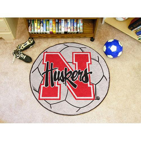 Nebraska Cornhuskers NCAA Soccer Ball Round Floor Mat (29)