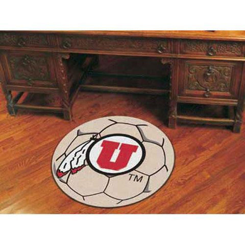 Utah Runnin Utes NCAA Soccer Ball Round Floor Mat (29)