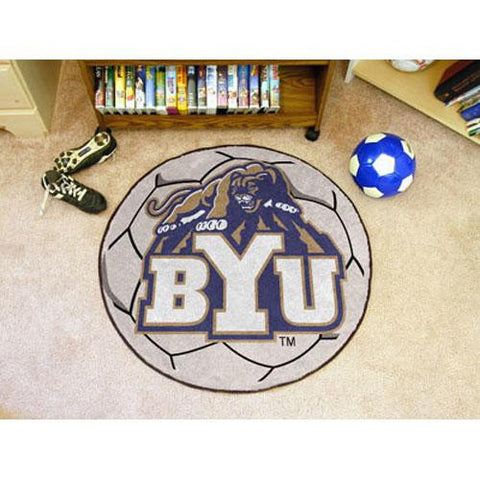 Brigham Young Cougars NCAA Soccer Ball Round Floor Mat (29)