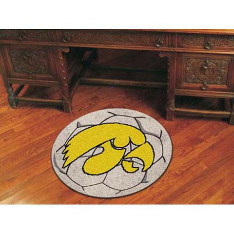 Iowa Hawkeyes NCAA Soccer Ball Round Floor Mat (29)