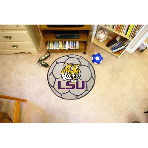 Louisiana State Fightin Tigers NCAA Soccer Ball Round Floor Mat (29) LSU Logo