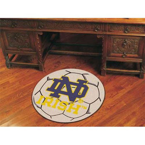 Notre Dame Fighting Irish NCAA Soccer Ball Round Floor Mat (29) ND Logo