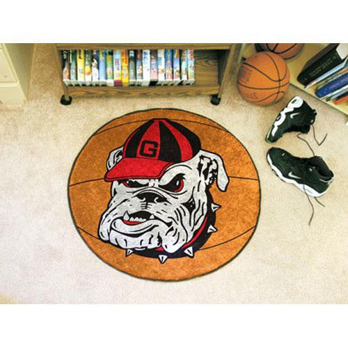 Georgia Bulldogs NCAA Basketball Round Floor Mat (29) Bulldog Logo