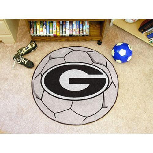 Georgia Bulldogs NCAA Soccer Ball Round Floor Mat (29) G Logo on Red