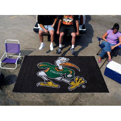 Miami Hurricanes NCAA Ulti-Mat Floor Mat (5x8') Sebastian the Ibis