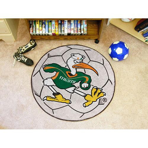 Miami Hurricanes NCAA Soccer Ball Round Floor Mat (29) Sebastian the Ibis