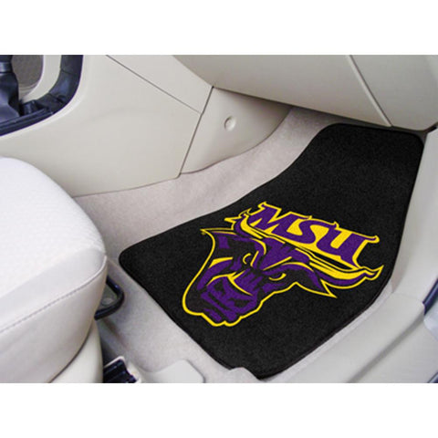 Minnesota State Mankato Mavericks NCAA 2-Piece Printed Carpet Car Mats (18x27)