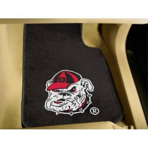 Georgia Bulldogs NCAA Car Floor Mats (2 Front) Bulldog Logo on Black