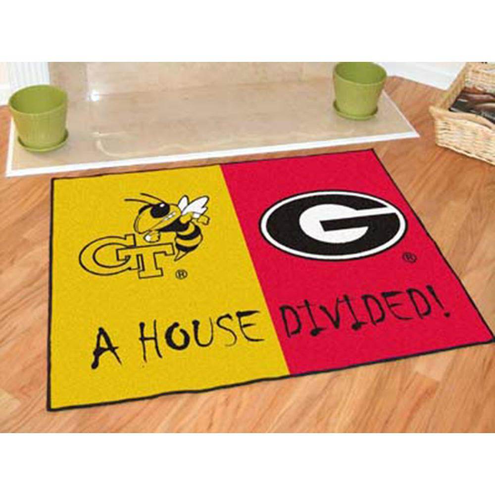 Georgia Tech Yellowjackets-Georgia Bulldogs NCAA House Divided NCAA All-Star Floor Mat (34x45)