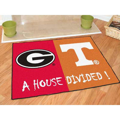 Georgia Bulldogs -Texas Longhorns NCAA House Divided NCAA All-Star Floor Mat (34x45)