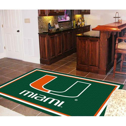 Miami Hurricanes NCAA Floor Rug (60x96) U Logo