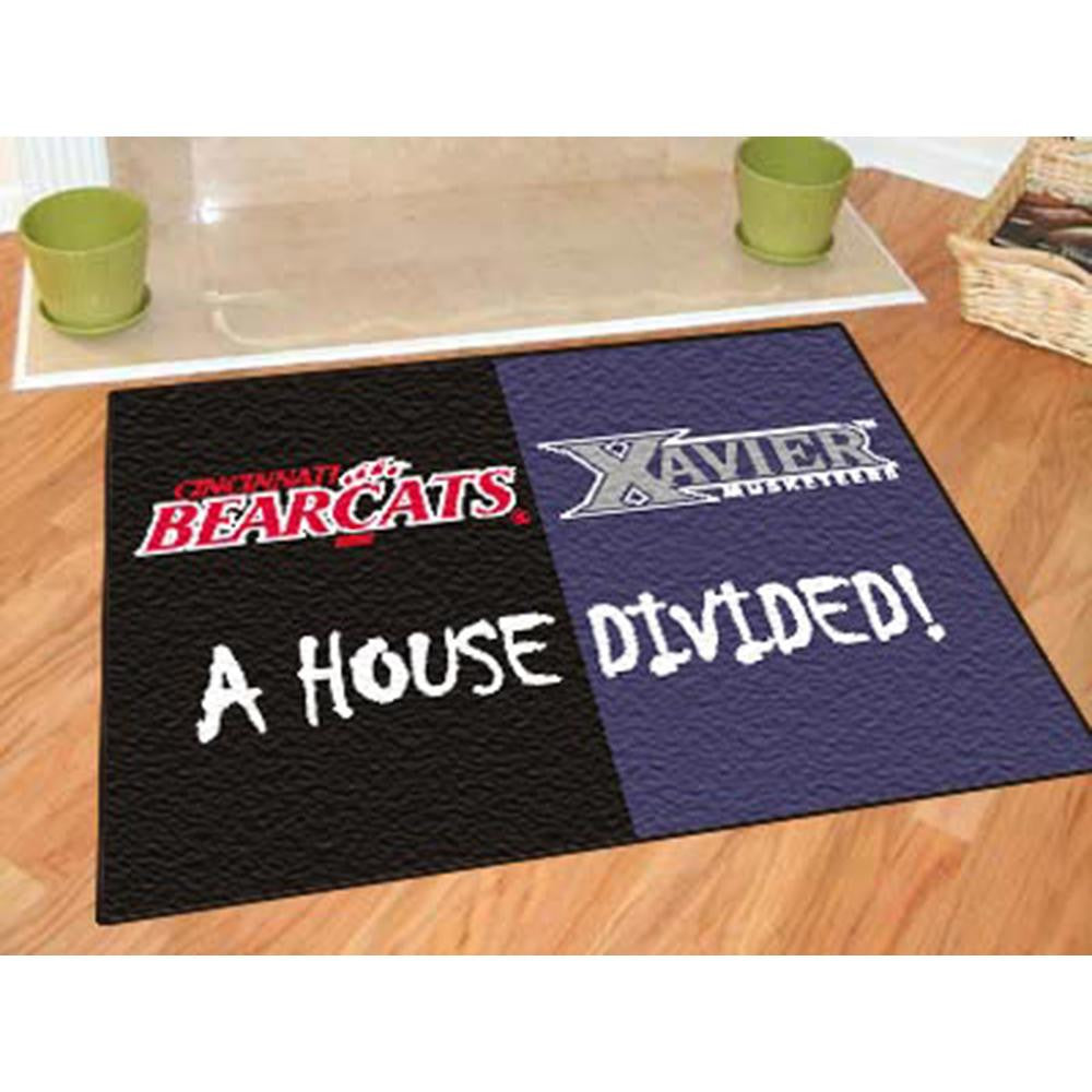 Xavier Musketeers- Cincinnati Bearcats NCAA House Divided NCAA All-Star Floor Mat (34x45)