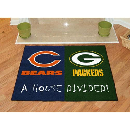 Chicago Bears - Green Bay Packers House Divided NFL All-Star Floor Mat (34x45)