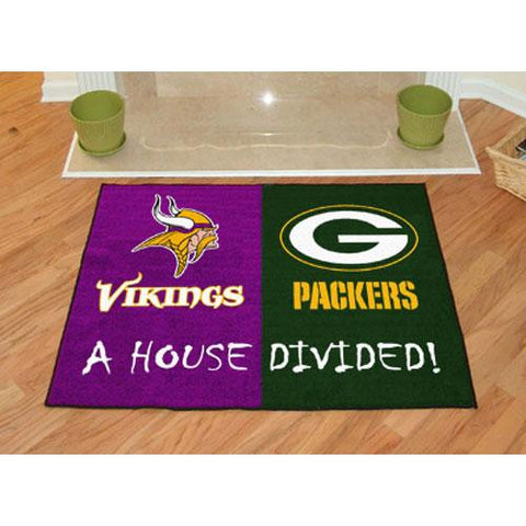 Minnesota Vikings - Green Bay Packers House Divided NFL All-Star Floor Mat (34x45)