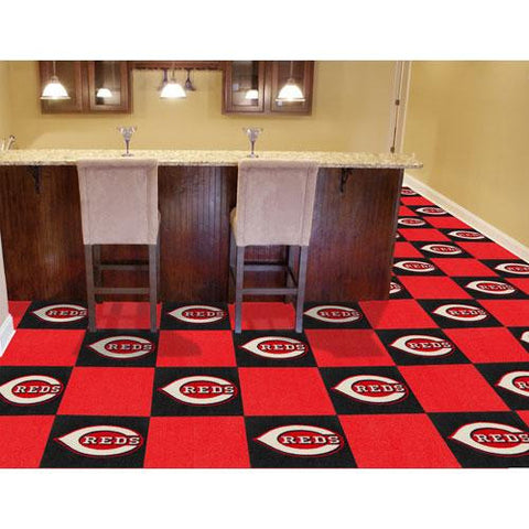 Cincinnati Reds MLB Team Logo Carpet Tiles