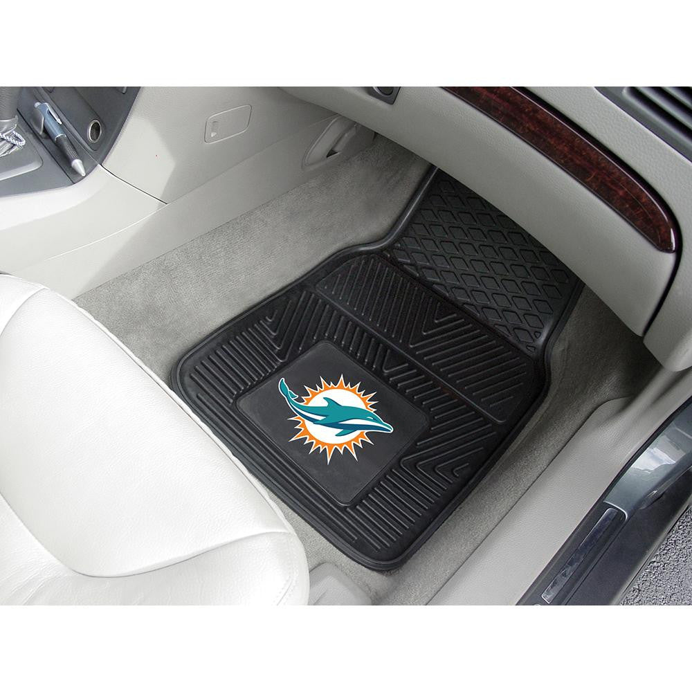 Miami Dolphins NFL Heavy Duty 2-Piece Vinyl Car Mats (18x27)