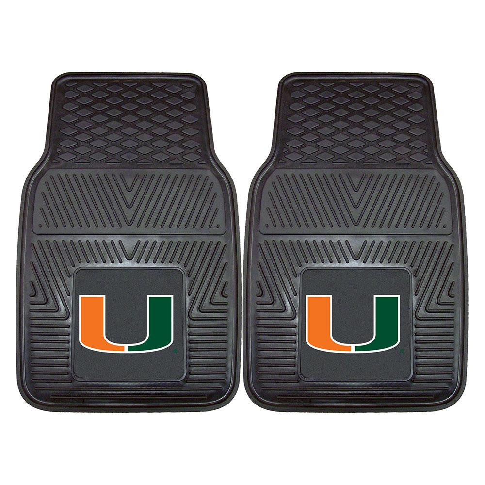 Miami Hurricanes NCAA Heavy Duty 2-Piece Vinyl Car Mats (18x27)