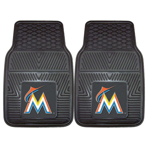 Miami Marlins MLB Heavy Duty 2-Piece Vinyl Car Mats (18x27)