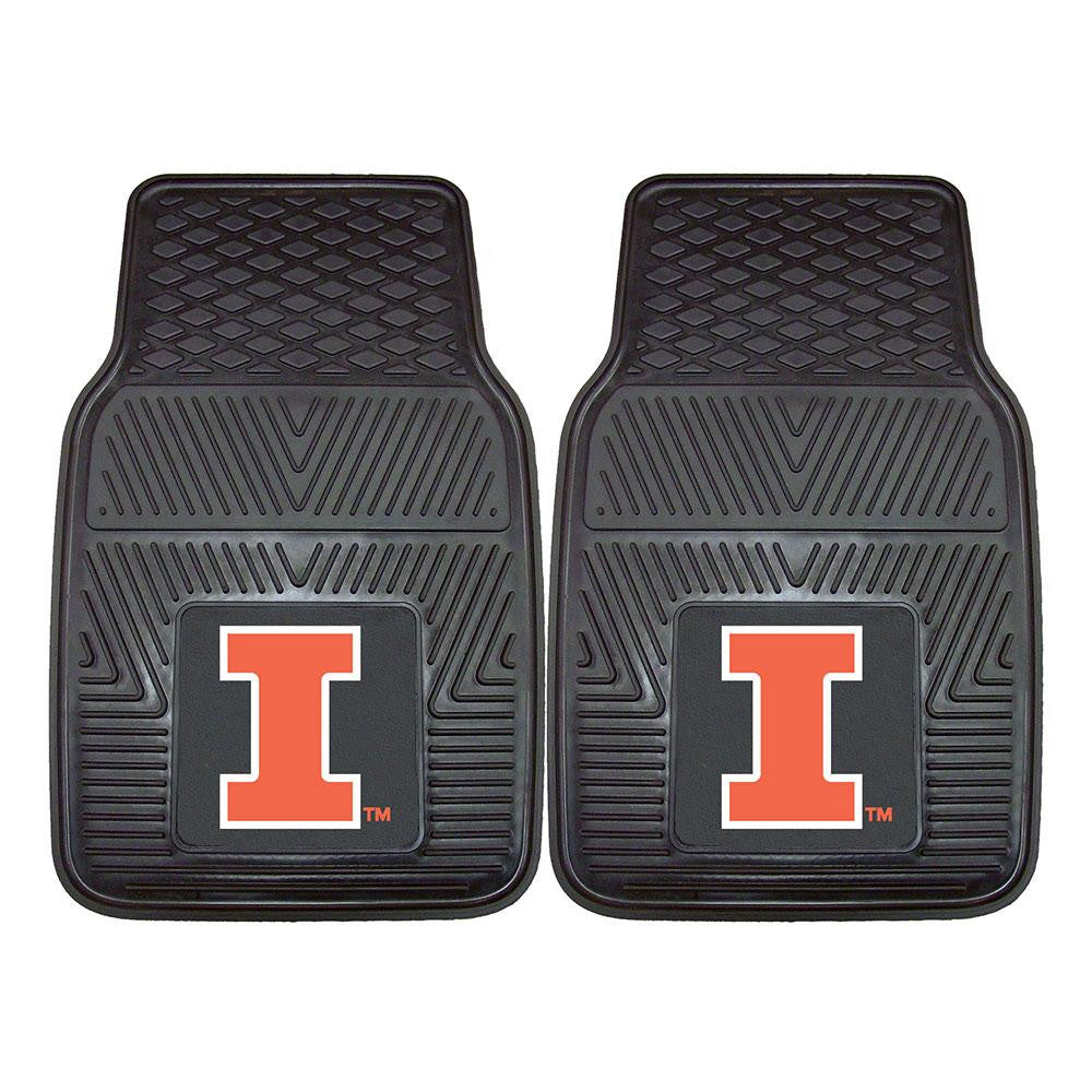 Illinois Fighting Illini NCAA Heavy Duty 2-Piece Vinyl Car Mats (18x27)